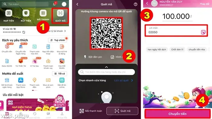 Các Bước Hướng Dẫn Nạp Tiền W88 Bằng Momo